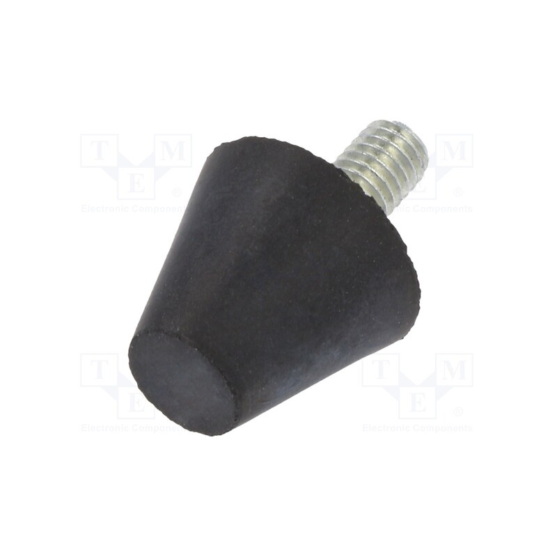 10 pcs : DVB.6-20-17-M6-12-70 - Vibroisolation foot, Ø: 20mm, Shore hardness: 70±5, 468N, 110N/mm