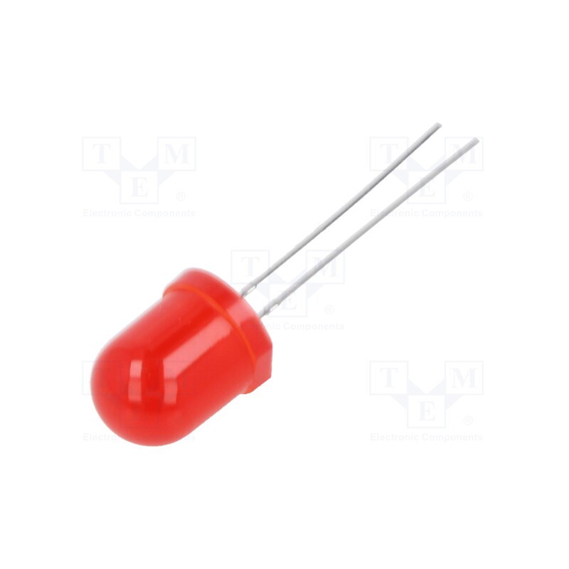 20 pcs : N0R07L23 - LED, 10mm, red, 1500÷2000mcd, 45°, 1.9÷2.3V, No.of term: 2, -40÷85°C