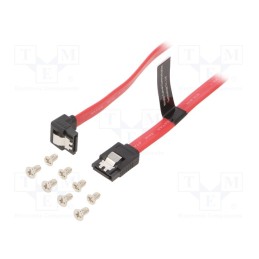 10 pcs : KDDRD - Cable: SATA, SATA plug,both sides, 0.5m, red, Core: Cu,tinned