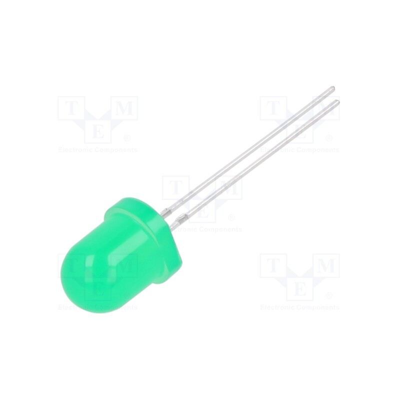 20 pcs : N0G37L06Z - LED, 8mm, green, 1000÷2500mcd, 45°, 2.9÷3.6V, No.of term: 2, 60mW