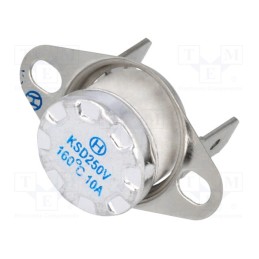 10 pcs : BT-H160V - Sensor: thermostat, NC, Topen: 160°C, Tclos: 130°C, 10A, 250VAC