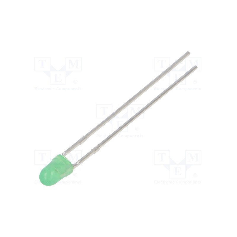 20 pcs : SSL-LX3044LGD - LED, 2.9mm, green, 30mcd, 60°, Front: convex, 2.2÷2.6V, No.of term: 2