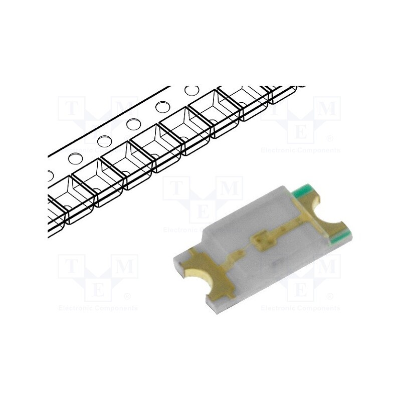 20 pcs : OF-SMD3216G - LED, SMD, 1206, green, 600÷800mcd, 3.2x1.6x0.68mm, 120°, 2.8÷3.4V