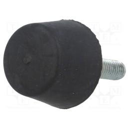 10 pcs : DVB.6-25-17-M6-25-40 - Vibroisolation foot, Ø: 25mm, Shore hardness: 40±5, 261N, 61N/mm