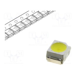 20 pcs : OF-SMD3528W - LED, SMD, 3528,PLCC2, white cold, 2100÷3000mcd, 120°, 20mA