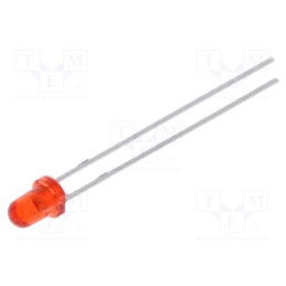 20 pcs : LTL-4222 - LED, 3mm, red, 8.7÷29mcd, 20°, Front: convex, 2÷2.6V, No.of term: 2