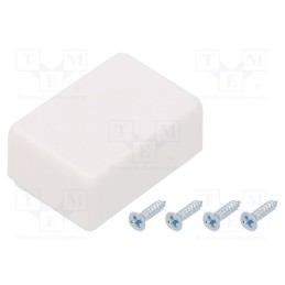 10 pcs : PP085AW-S - Enclosure: multipurpose, X: 23mm, Y: 33mm, Z: 16mm, ABS, white