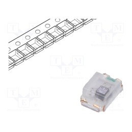20 pcs : OSBS0805C1E (TYPE B) - LED, blue, blinking, 30÷70mcd, 120°, 3÷4V, 20mA, 2x1.25x0.8mm, 0805