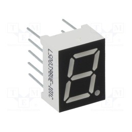 10 pcs : LSD039BUE-101C-03 - Display: LED, 7-segment, 9.9mm, 0.39', No.char: 1, red, 6.5mcd, anode