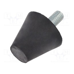 10 pcs : DVB.6-20-17-M5-10-55 - Vibroisolation foot, Ø: 20mm, Shore hardness: 55±5, 407N, 96N/mm