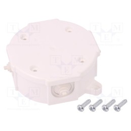 10 pcs : 0211-00 - Enclosure: junction box, Ø: 80mm, Z: 38mm, IP41, white