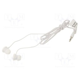 10 pcs : MHP-EP-001-W - Headphones, white, Jack 3,5mm, in-ear, 1.2m, 50Hz÷18kHz