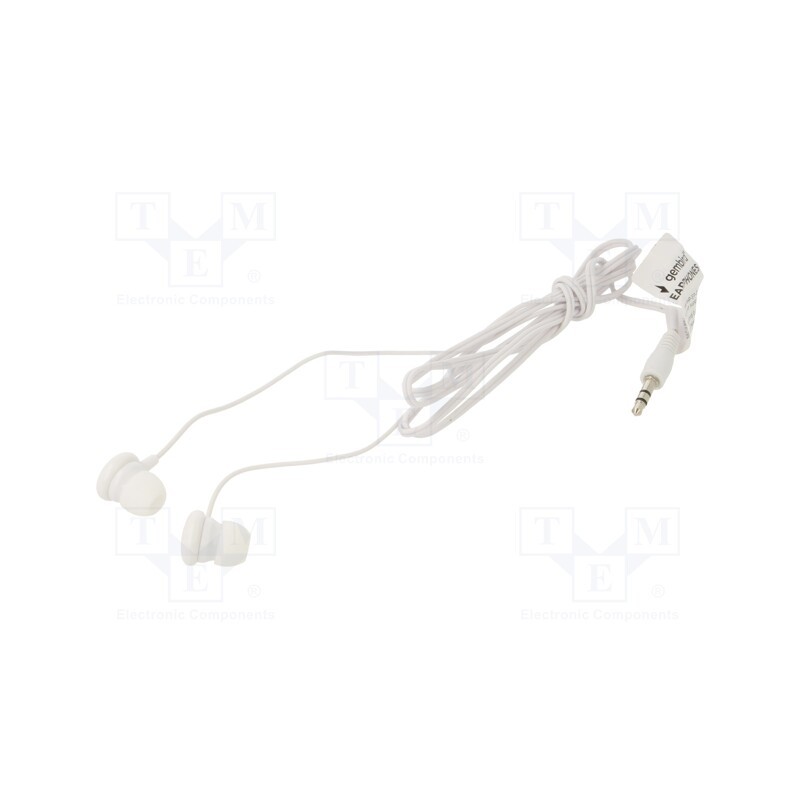 10 pcs : MHP-EP-001-W - Headphones, white, Jack 3,5mm, in-ear, 1.2m, 50Hz÷18kHz