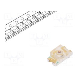 50 pcs : RF-YUB190TS-AE - LED, SMD, 0603, yellow, 90÷200mcd, 1.6x0.8x0.7mm, 140°, 1.8÷2.4V