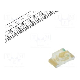 50 pcs : RF-GNB191TS-CF - LED, SMD, 0603, green, 260÷1000mcd, 1.6x0.8x0.7mm, 140°, 2.6÷3.4V
