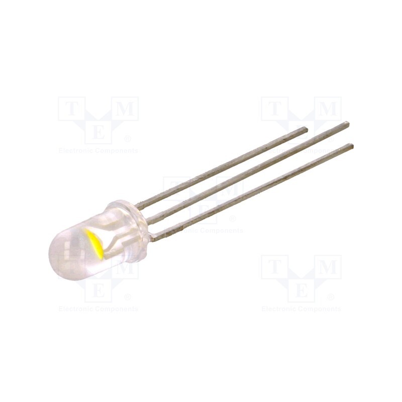 10 pcs : LTW30EEDYJA - LED, 5mm, red/cold white, 30°, Front: convex, 1.5÷2.5/2.5÷3.2V
