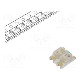 20 pcs : OSTB0603C1C-C - LED, SMD, 0603, RGB, 1.6x1.5x0.5mm, 120°, 2.6÷3.4/2.4÷3.4/1.6÷2.4V