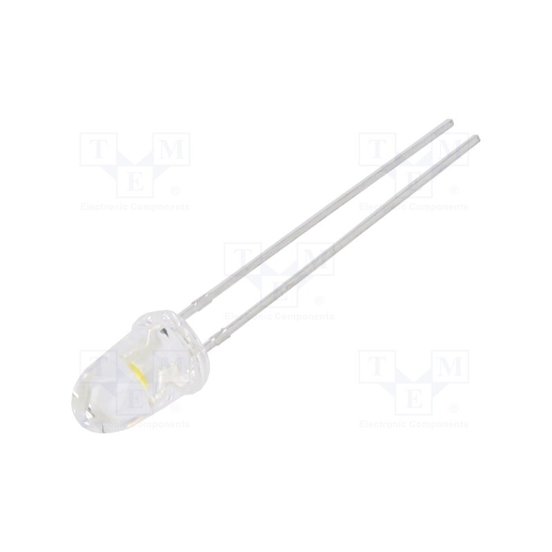 20 pcs : N0W59L96 - LED, 5mm, white warm, 16500÷50000mcd, 12°, Front: convex, 2.8÷3.4V