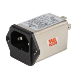 1 pcs - RS PRO 10A 250 V ac, Chassis Mount Power Line Filter 2 Phase