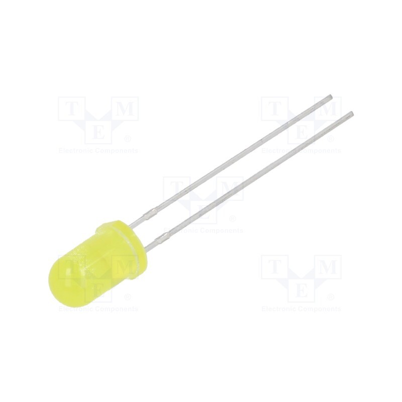 20 pcs : N0Y64L35 - LED, 5mm, yellow, 2500÷4200mcd, 40°, 1.9÷2.6V, No.of term: 2, 60mW