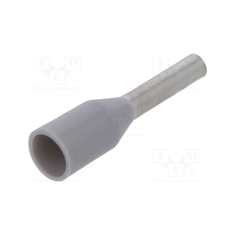 50 pcs : 9019030000 H0,75/12D GR - Tip: bootlace ferrule, insulated, copper, 0.75mm2, 6mm, tinned