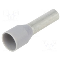 50 pcs : 9019190000 H4,0/18D GR - Tip: bootlace ferrule, insulated, copper, 4mm2, 10mm, tinned, grey