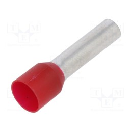 50 pcs : 9019250000 H10,0/28D R - Tip: bootlace ferrule, insulated, copper, 10mm2, 18mm, tinned, red