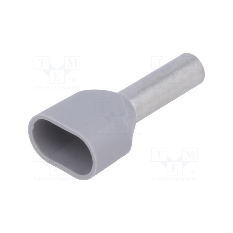 50 pcs : 9037530000 H4,0/22D ZH GR - Tip: bootlace ferrule, insulated,double, copper, 4mm2, 12mm, grey