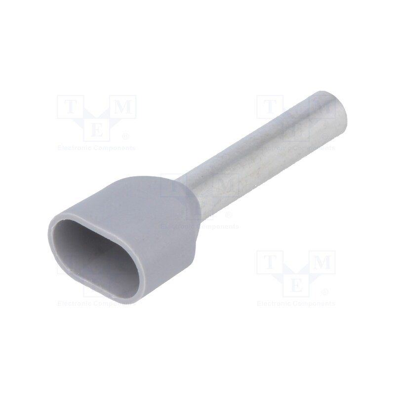 50 pcs : 9037540000 H4,0/28D ZH GR - Tip: bootlace ferrule, insulated,double, copper, 4mm2, 18mm, grey