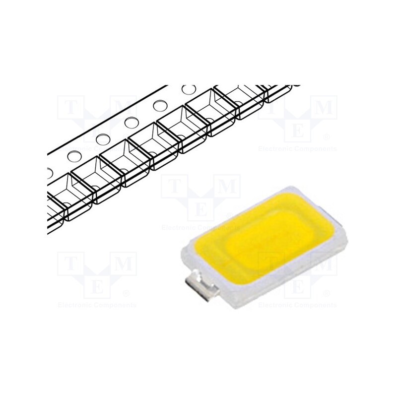 20 pcs : OF-SMD5730W - LED, SMD, 5730, white cold, 58÷63lm, 4750-5300K, 120°, 150mA