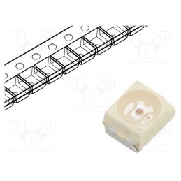 10 pcs : VLMD31L2N1-GS08 - LED, SMD, PLCC2, red, 14÷22(typ)-35.5mcd, 3x2.8x1.75mm, 60°, 30mA