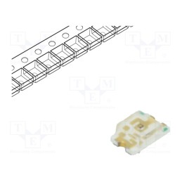 50 pcs : RF-GSB170TS-BC - LED, SMD, 0805, yellow green, 18÷100mcd, 2x1.25x0.7mm, 140°, 20mA