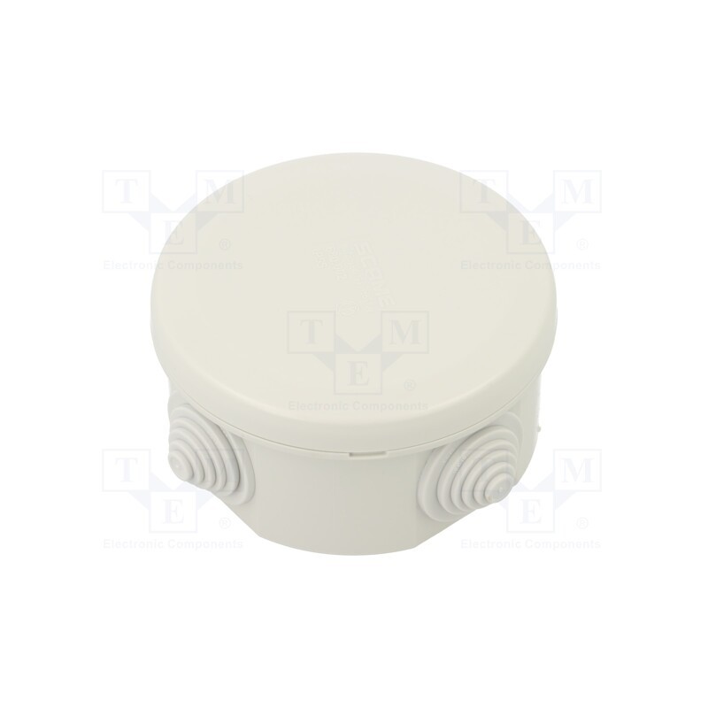 10 pcs : 680.002 - Enclosure: junction box, Ø: 80mm, Z: 46mm, wall mount, IP55, grey
