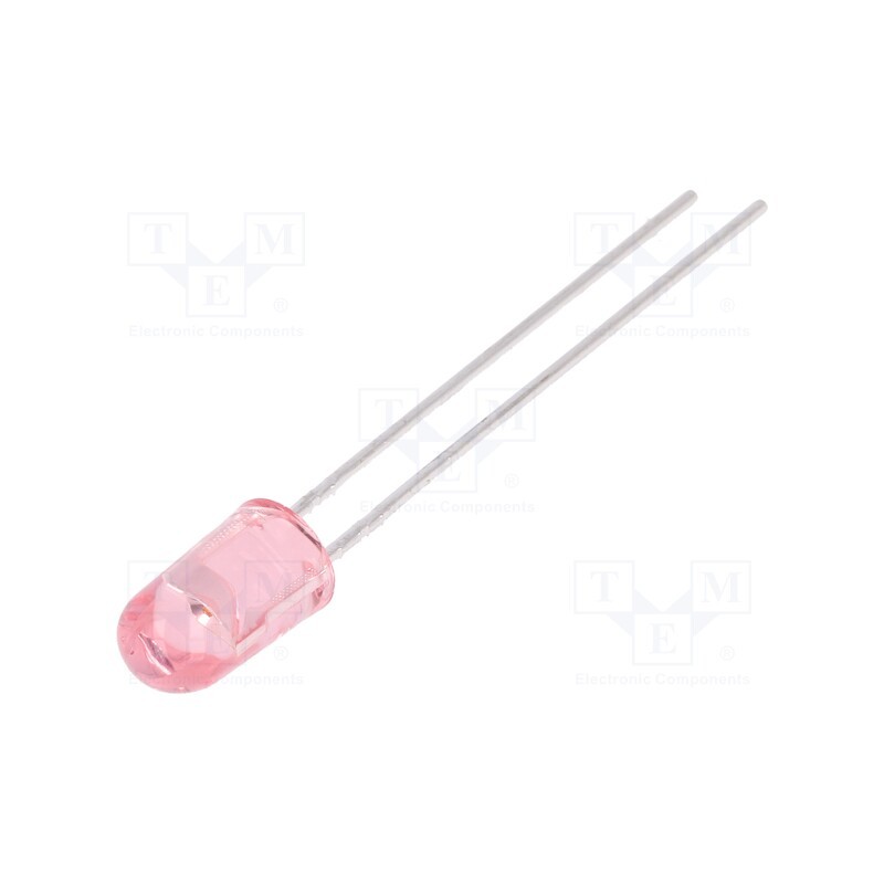 10 pcs : HLMP-AD06-P0000 - LED, red, 880mcd, 35/70°, Front: convex, 2÷2.4V, 20mA, No.of term: 2