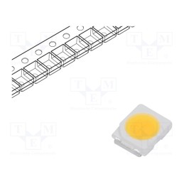 50 pcs : RF-IMHI30DS-HH-F - LED, SMD, 3528,PLCC2, white warm, 9÷14lm, 2700-3225K, 80, 120°, 30mA