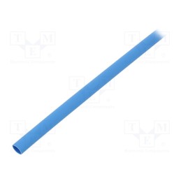 10 m : GTM 4824 B - Heat shrink sleeve, glueless, 2: 1, 4.8mm, L: 1m, blue, polyolefine