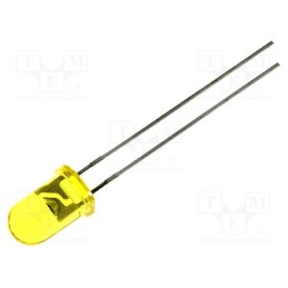 20 pcs : L-53YT - LED, 5mm, yellow, 20÷80mcd, 30°, Front: convex, 2.1÷2.5V