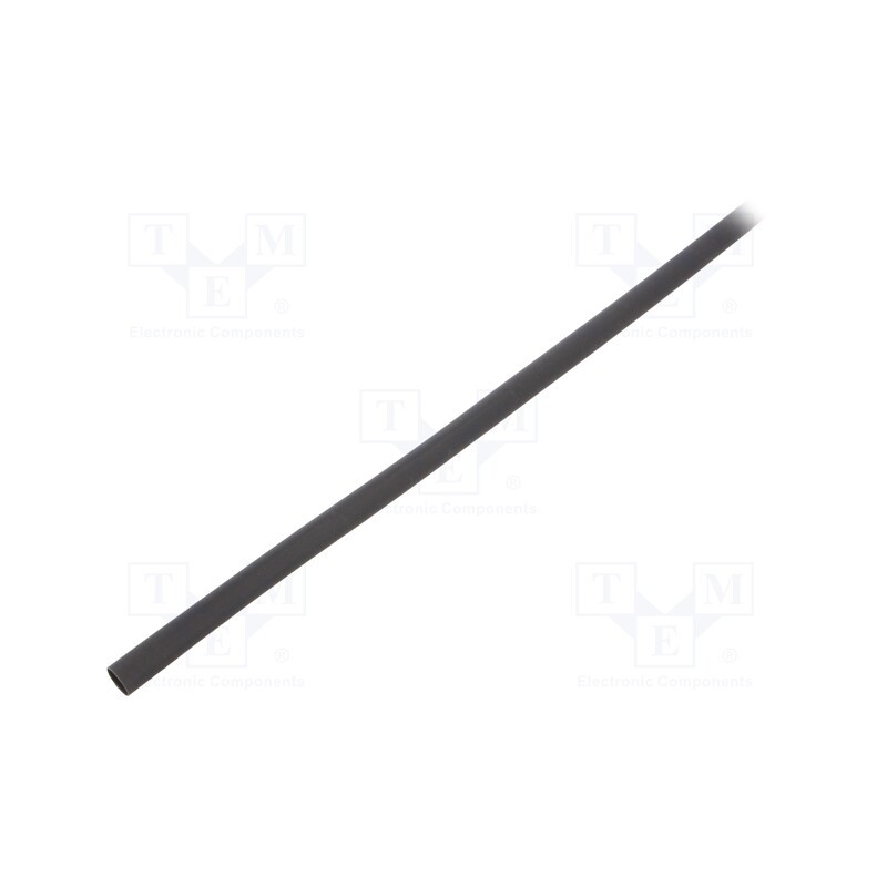 10 m : GTM 4824 BK - Heat shrink sleeve, glueless, 2: 1, 4.8mm, L: 1m, black, polyolefine