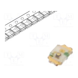 20 pcs : SML-P12YTT86R - LED, SMD, 0402, yellow, 40÷100mcd, 1x0.6x0.2mm, 2.1V, 20mA, 52mW