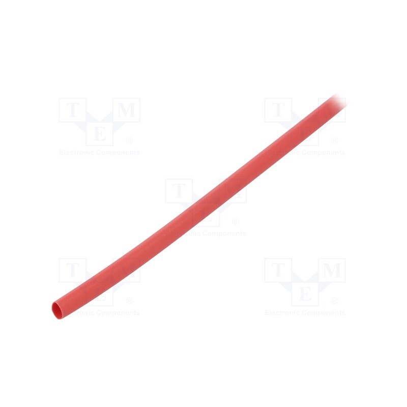 10 m : GTM 4824 R - Heat shrink sleeve, glueless, 2: 1, 4.8mm, L: 1m, red, polyolefine