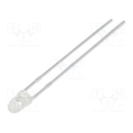 20 pcs : L-934SURCK - LED, 3mm, red, 1300÷2700mcd, 30°, Front: convex, 1.95÷2.5V