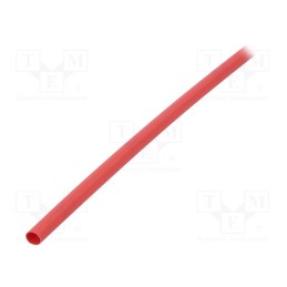 10 m : GTM 6432 R - Heat shrink sleeve, glueless, 2: 1, 6.4mm, L: 1m, red, polyolefine