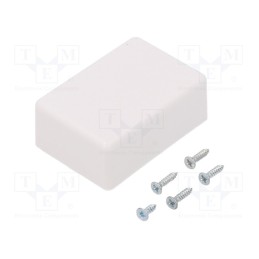 10 pcs : PP085CW-S - Enclosure: multipurpose, X: 31mm, Y: 45mm, Z: 20mm, ABS, white