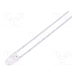 20 pcs : L-934CGCK - LED, 3mm, green, 200÷500mcd, 30°, Front: convex, 2.1÷2.5V