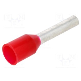 50 pcs : 966067-9 - Tip: bootlace ferrule, insulated, copper, 1mm2, 8mm, tinned, red