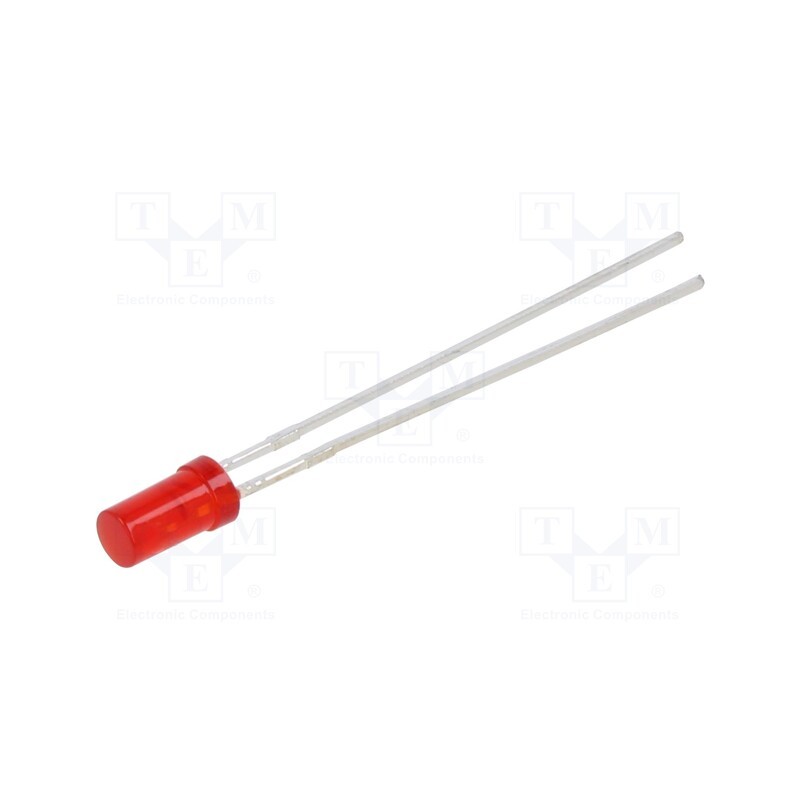 20 pcs : L-424SURDTK - LED, 3mm, red, 120÷230mcd, 140°, Front: flat, 1.95÷2.5V