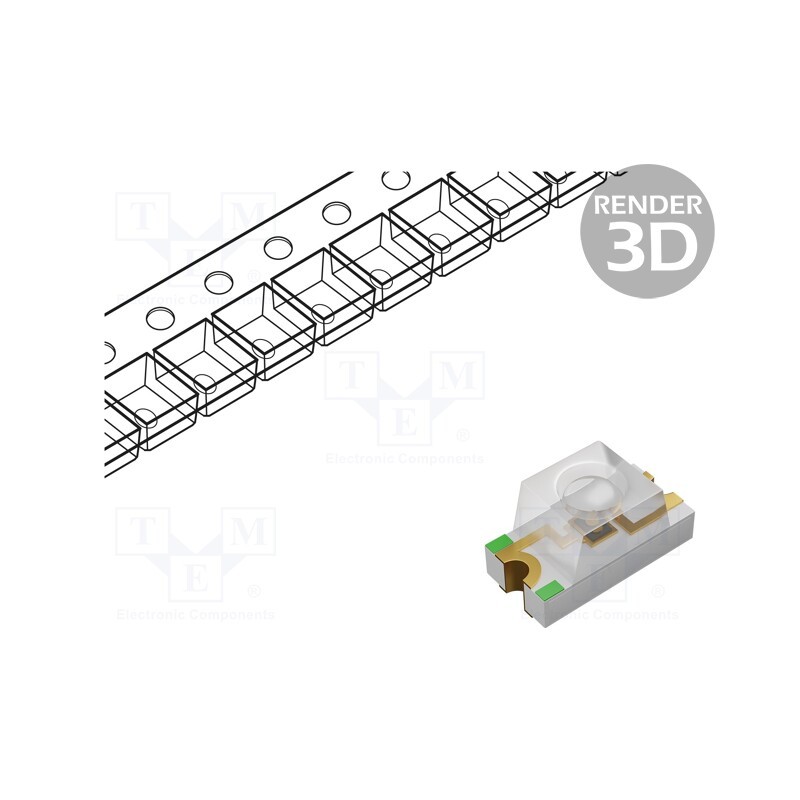 20 pcs : 11-21SYGC/S530-E1/3T - LED, SMD, 1206, yellow green, 19÷29mcd, 3x1.5x1.5mm, 60°, 2÷2.4V