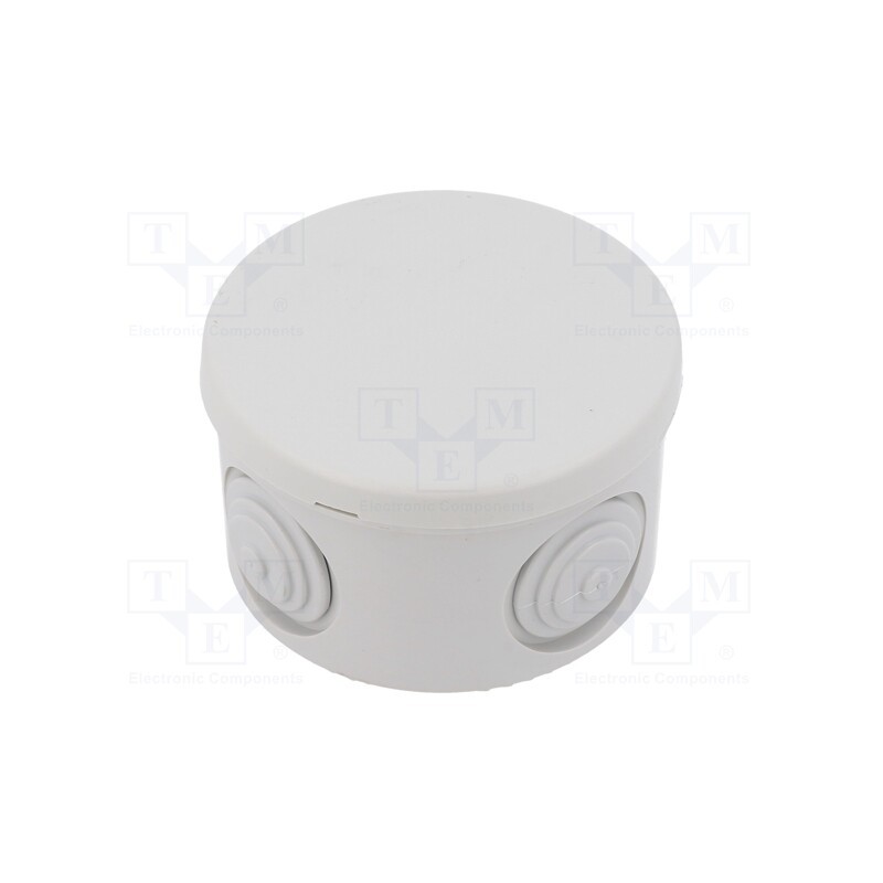 10 pcs : EP048 - Enclosure: junction box, Ø: 84mm, Z: 50mm, light grey
