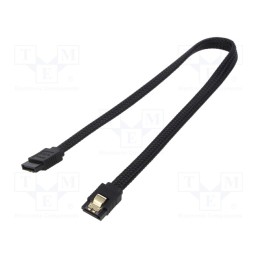 10 pcs : SAVGAK-02 - Cable: SATA, SATA plug,both sides, 0.3m, SATA III, black, 6Gbps