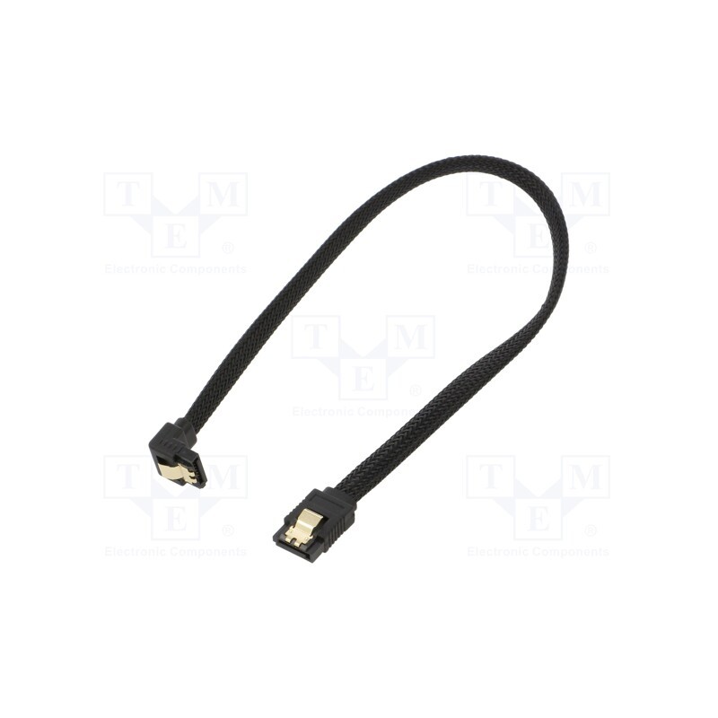 10 pcs : SAVGAK-04 - Cable: SATA, SATA plug,SATA plug angled, 0.3m, SATA III, black